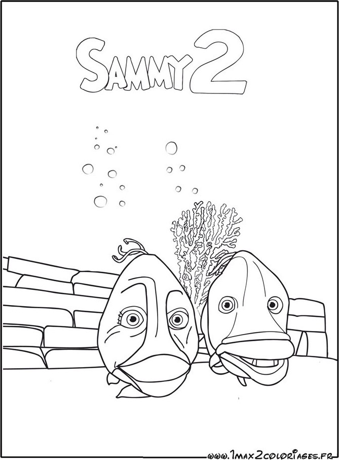 coloriage jimbo le poisson le voyage de sammy